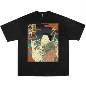 花山薫 刃牙 Tシャツ 浮世絵 ブラック