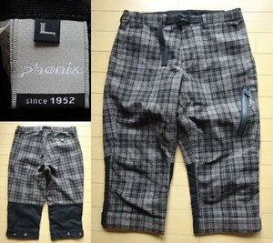 【phenix】チェック柄 RAINFALL 2L SHORT PANTS #PH452SP31 チャコールグレー系 SIZE:LARGE (フェニックス,クロップドパンツ,アウトドア)