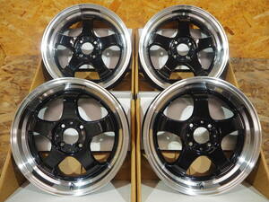 ★深リム★16inch 5.5J+43 4H100 新品 人気 逆ゾリ ホイール 1台分 タイヤset可能 N-box タント スペーシア デイズ ルークス ツライチ B/P