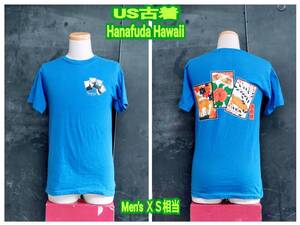 ★送料無料★ ＵＳ古着 SUN Hanafuda Hawaii Ｔシャツ 花札 Ｔシャツ 猪鹿蝶 ＸＳ相当