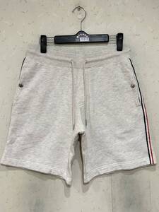 MONCLER モンクレール PNTTALONE CORTO ハーフショートスウェットパンツ トルコ製 薄グレー XS 　　　　　　　　　 BJBD.H