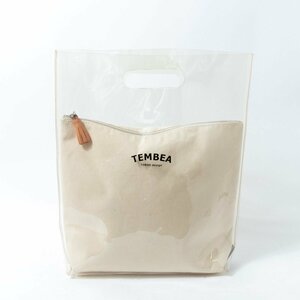 【1円スタート】TEMBEA テンベア PVC ビニールトートバッグ ベージュ コットン レディース 手さげ シンプル ナチュラル カジュアル bag 鞄