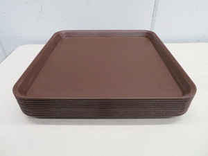 D1134◆ダイワ◆プラスチック製業務用トレイ10枚セットDP-11ブラウン 330×330×24 栃木 宇都宮 中古 業務用 厨房機器