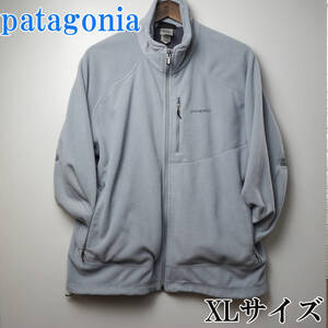 U⑭ 中古難あり patagonia パタゴニア フリースジャケット メンズXL POLARTEC ポーラテック フルジップ グレー系