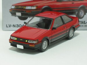 トヨタ カローラレビン 2ドア GT-APEX 85年式（赤／黒）LV-N304a【トミーテック社1/64ミニカー】【トミカの時】