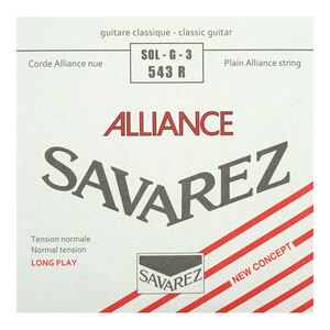 サバレス 弦 バラ弦 3弦 SAVAREZ 543R ALLIANCE Normal tension×5本 クラシックギター弦 アリアンス ノーマルテンション