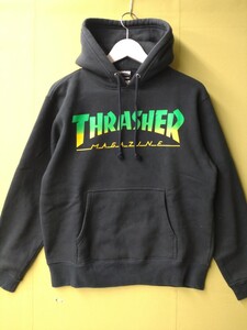 値下げ　THRASHER スラッシャー スウェットパーカー パーカー スウェット 黒