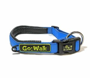 (HAPPYPET) イギリス ハッピーペット Go Walk 中型犬〜大型犬向け 犬用 首輪 パッド付 Lサイズ (首回り 51-57cm, ブルー)