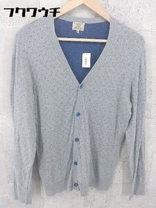 ◇ green label relaxing グリーンレーベル UNITED ARROWS ドット 水玉 長袖 カーディガン サイズM グレー メンズ