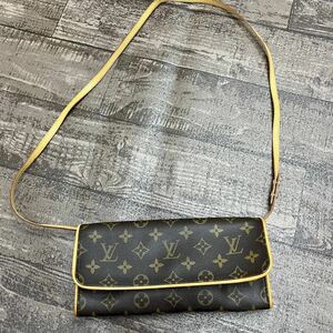 【1円】LOUIS VUITTON ルイヴィトン モノグラム ポシェットツインGM M51852 斜め掛けCA0060ショルダーバッグ PVC ブラウン 茶色