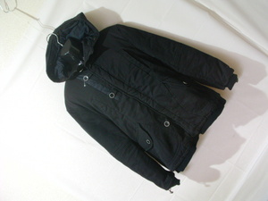 ssy8219 ■ KENJI ITO COMME CA COLLECTION ■ フーデッドコート ジャケット ブラック ダブルファスナー 防寒 Lサイズ ケンジイトウ