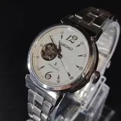 極美品【稼働品】SEIKO　セイコールキア　4R38　ホワイト　シルバー　自動巻