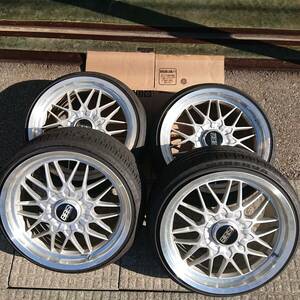 BBS 18X9.0J 4本 RG115 2本 RG14S 2本　114.3X5H タイヤ付き MINERVA F205 オフセット違い　