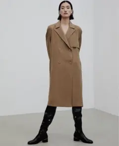 新品☆ZARA ザラ プリーツロングトレンチコート S ブラウン