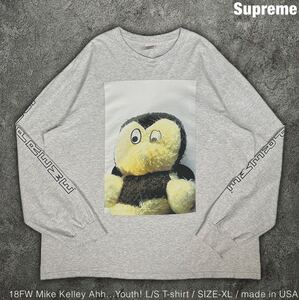 Supreme 18FW マイクケリー Ahh Youth ロングTシャツ ロンT シュプリーム mike kelley 長袖シャツ XL