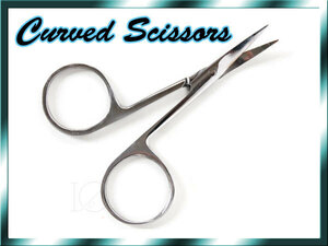 【新品】フライタイイング用 シザース ハサミ 先端カーブ CURVED SCISSORS ★★