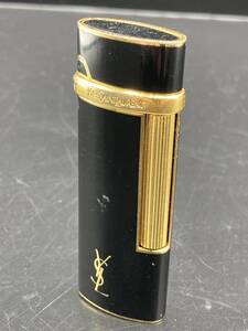 【4291】Yves Saint Laurent イブサンローラン ガスライター ブラック×ゴールド 火花あり 着火未確認