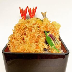 食品サンプル　天重　新品・袋入り・未開封　傑作　Shrimp Tempura Rice Bowl food sample masterpiece