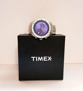 ♪♪★タイメックス★エクスペディション★ブルーフェイス★クロノグラフ★タキメーター★TIMEX CHRONOGRAPH INDIGLO★中古★化粧箱★♪♪