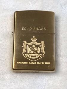 ZIPPO ジッポ SOLID BRASS ソリッドブラス ビンテージ　1999年製 ヴィンテージ　レトロ　未使用品　 金色　ゴールド　Hawaii ハワイ