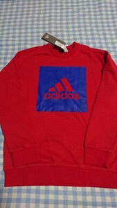 〇♪160☆未使用・保管品☆adidas☆ボックスロゴ　トレーナー　赤150②