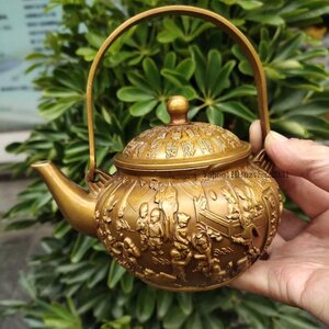 銅 細工 百子祝寿 徳利 急須 煎茶道具 提梁壺 装飾品 工芸品 置物