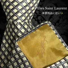 Yves Saint Laurent ホワイト系 ブロックチェック