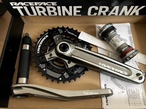 ★1点のみ 未使用 RACEFACE レースフェイス TURBINE 170mm グレー 24/34T PCD104 純正BB付属 即決 RACE FACE