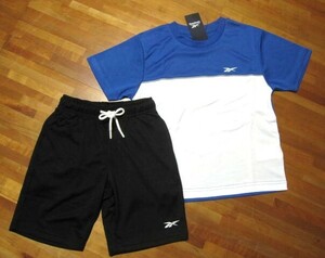 *送料無料*新品*170*Reebok*上下Set*ブルー・ホワイト×ブラック*半袖半パン*テニス*スポーツ*リーボック*