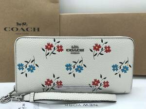 新品COACH 長財布 ロング ジップ アラウンド フローラル プリント