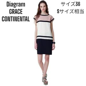 定価30,800円【美品】ダイアグラム グレースコンチネンタル Diagram GRACE CONTINENTAL マルチ配色 ドレス ワンピース ノースリーブ