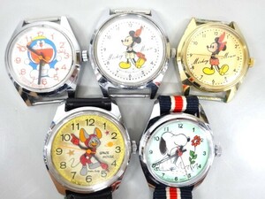 ジャンク 5点セット まとめて SEIKO セイコー ディズニータイム 5000-6030 5000-7000 ミッキー 他 キャラクター 手巻き 腕時計