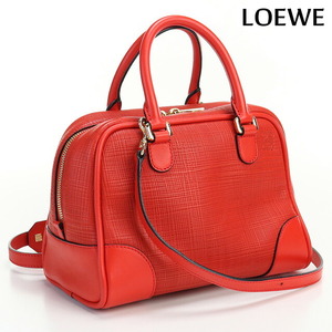 中古 ロエベ ハンドバッグ レディース ブランド LOEWE アマソナ23 レザー レッド