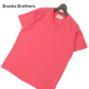 Brooks Brothers ブルックスブラザーズ 春夏 半袖 Vネック ロゴ刺繍★ カットソー Tシャツ Sz.M　メンズ　C4T04696_5#D