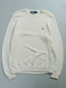 X331/POLO by Ralph Lauren/ポロラルフローレン/クルーネック/丸首/コットンニット/セーター/トップス/メンズ/Mサイズ/オフホワイト