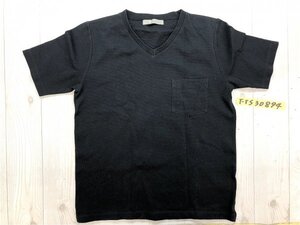 NANO&CO ナノユニバース メンズ ポケット付き Vネック 半袖Tシャツ S 黒