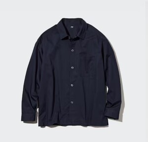 UNIQLO エクストラファインコットンオーバーサイズシャツ（長袖） Navy XLサイズ 新品未使用タグ付き