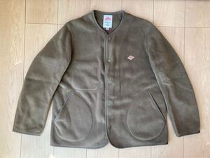 DANTON WOMEN’S FLEECE COLLARLESS JACKET ノーカラー フリース ジャケット カーキ 36