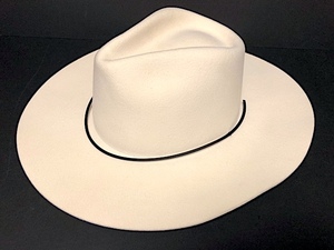 2A25 美品 JANESSA LEONE ジャネッサレオン ウール 中折れ帽子 カウボーイハット ウエスタンハット オフホワイト