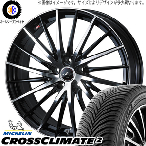 235/55R19 オールシーズンタイヤホイールセット クラウンスポーツ etc (MICHELIN CROSSCLIMATE & LEONIS FR 5穴 114.3)