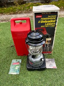 動作確認済 Coleman コールマン ランタン POWERHOUSE Unleaded Lantern アウトドア キャンプ ガソリンランタン ビンテージ　295-740J 箱付