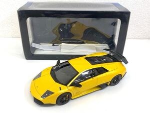 AUTOart オートアート 1/18 Lamborghini LP-670-4 SV車 ミニカー 模型 黄色 箱 台座 コレクション ホビー フィギュア 現状品 KD