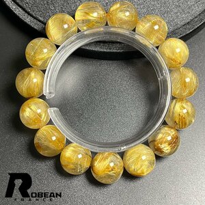 高級 EU製 定価41万円★ROBEAN・極!極満針ルチルクォーツ★ブレスレット パワーストーン 天然石 綺麗 金運 お守り 15-15.8mm Mk904084