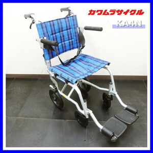 カワムラサイクル KA4N 簡易 車いす 旅ぐるま A3（紺チェック） 超軽量 KAWAMURA (2)