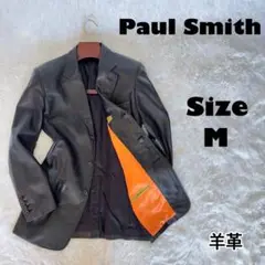 希少✨Paul Smith ラムレザー　テーラードジャケット　ブラック　高級感