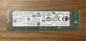 【使用時間・小】Intel インテル SSDPEKNU020TZ（M.2 2280 PCI-Expressタイプ SSD 2TB/使用時間：250時間未満）