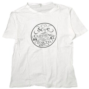 Scye サイ 日本製 Logo Printed T-Shirt バインダーネック ロゴプリントTシャツ 1111-21200 36 ホワイト 半袖 トップス g8949