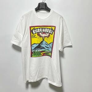 Dsquared2 ディースクエアード 22AW ロゴ オーバーサイズ半袖Tシャツ 定価46,200円 L 送料210円〜 VOLCANO SLOUCH メンズ カットソー 白T