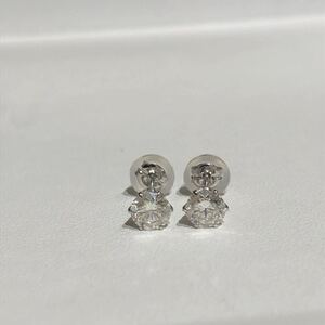 PT900 ダイヤモンド ピアス 0.774ct 一粒ピアス