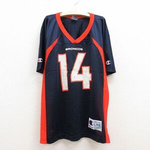 【50%OFF】古着 チャンピオン Champion 半袖 ビンテージ フットボール Tシャツ キッズ ボーイズ 子供服 90s NFL デンバーブロンコス ブ 5OF